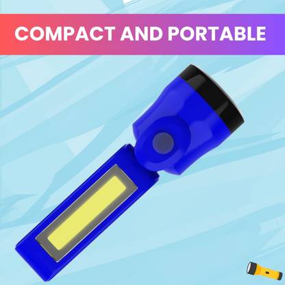 ROAR USB Rechargeable Torch with Ultra-Bright LED Front and Side Angle COBB LightB393 Torch