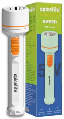 SPICELITE Dheer Torch-Heavy Duty Rechargeable Flashlight | Long Battery Life Torch Torch