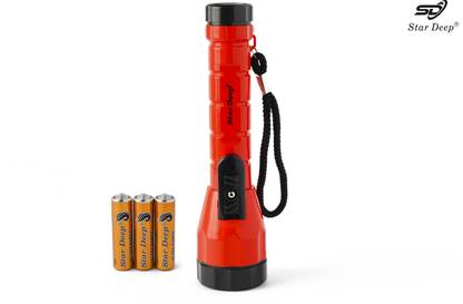STARDEEP 0.75W SD-52 LED EASY ON/OFF FLASHLIGHT WITH AAA SIZE CELL LOCK FLASHER BUTTON Torch