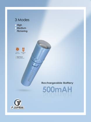 PLSUPREME mini pocket rechargeable torch light with 3 different mode|LED Torch light Torch