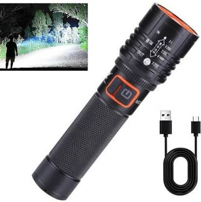 Oximus Metal Led Light Long Range 1000 Meter|1Km High Power Zoomable rescue Torch