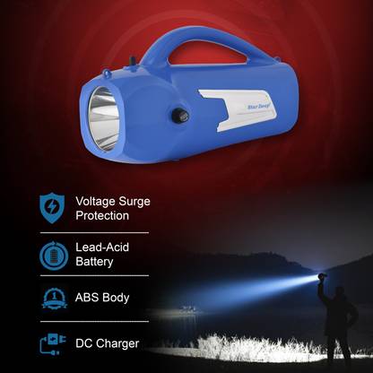STARDEEP 80W Kisan LED Light Belt 4.5amp.Battery Charger with Fuse Control Blue Torch