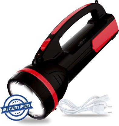 Pick Ur Needs Rechargeable Long Range Torch Light With Side Lamp Dual Battery Power Backup Torch