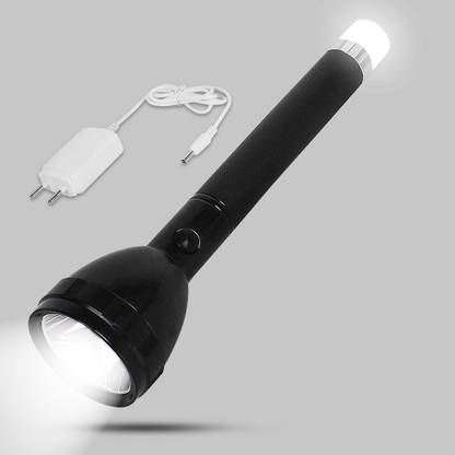 CRENTILA 2 In 1 Long Range 50 Watt Led Torch With Back Light Duel Battery Torch