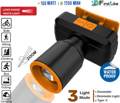 FIRSTLIKE 100W Rechargeable Head Lamp With 3 Mode Light Zooming With Head Adjustable LE Torch