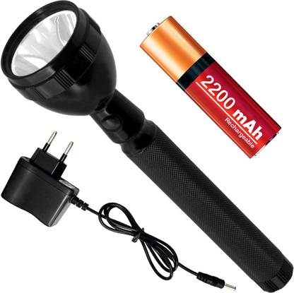 SDMS AG 700 Meter Range 2 in 1 Waterproof LED 2W Torch Rechargeable 2 Mode 2200 mAh Torch