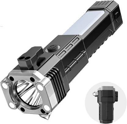 Reena Enterprises "Multi-Functional LED Torch with Hammer, Seat Belt Cutter & USB Charging" Torch