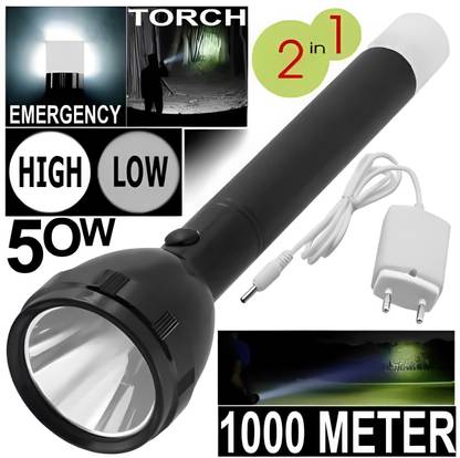 CRENTILA Lithium Battery Long Range Led torch Light Rechargeable with 2000mAh Battery B10 Torch