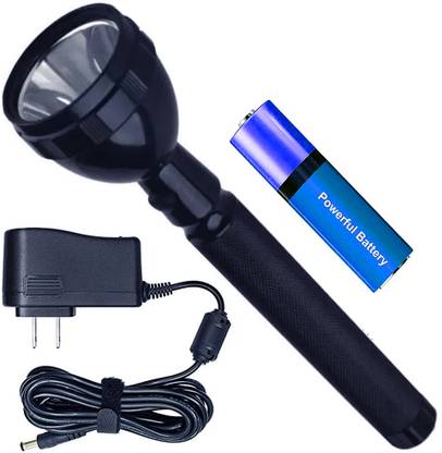 SDMS AA 2 in 1 Waterproof 700 Meter Range LED 2W Torch Rechargeable 2 Mode 2200 mAh Torch