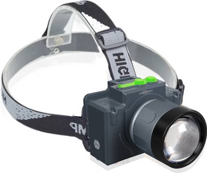 Pick Ur Needs 200W Rechargeable Aluminium Body Head Lamp 3 Mode LED Zooming Head Type C Charge Torch