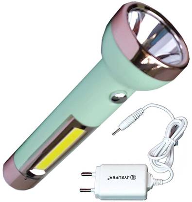 JY-SUPER Care 4 Mode 2 In1 Plastic LED Light and 1 COB Side Flashlight with Charger Torch