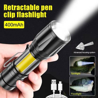 Zeno volt SMALL SUN 011 (ZOOMABLE LED METAL TORCH) with SOS Function, 25W Laser COB Torch