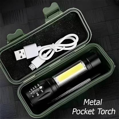 OT SUPER Metal Body Torch Light Long Range 2 in 1 Long Distance Up to 0.4 Km high power टॉर्च