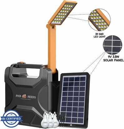 Pick Ur Needs Solar Chargeable Inverter Light Set With Study Lamp + 3 Bulb 1 USB Charging Port 7 hrs Torch Emergency Light