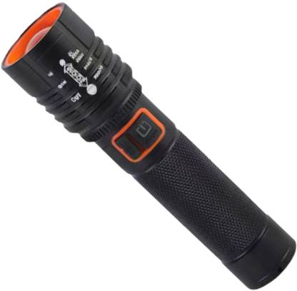MZ M932 (LED METAL RECHARGEABLE TORCH) Zoomable 80W with 1500mAh Battery Torch