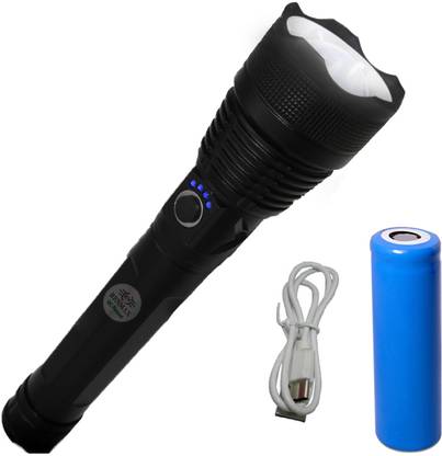 RENMAX Zoomable LED Torch Bright Light Metal Waterproof 5-Modes 9000mAh Torch