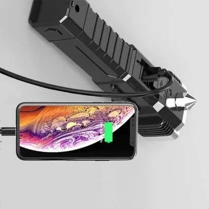 NKPR 4Modes LED Torch+Hammer+Seat Belt Cutter+Power Bank 237 12 hrs Torch Emergency Light