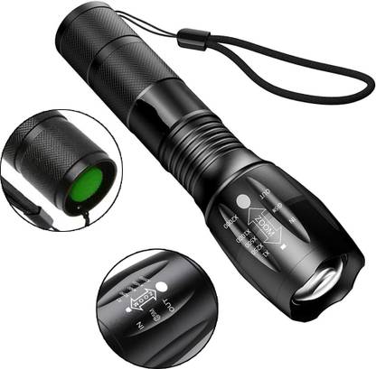 LED FLASHLIGHT Zoomable Waterproof High Power Battery Changeable and Rechargeable Torch