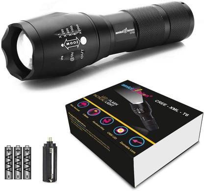 amiciVision Flashlight LED Tactical Best T6 G700 Water Resistance 5 Modes Adjustable Focus Torch
