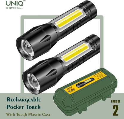 uniq shopee (Pack of 2) Mini Rechargeable Pocket Torch by Uniq Retail Torch