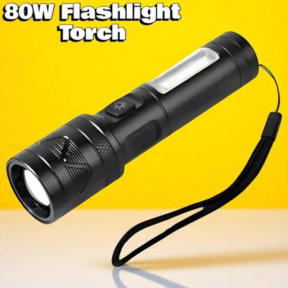 Shamsa A42 (ZOOMABLE METAL LED TORCH) 3 Modes Flashlight, Super Bright Torch