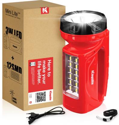 KINGSLITE Focus 3W Mini Flash Lite + Emergency Side Light Torch