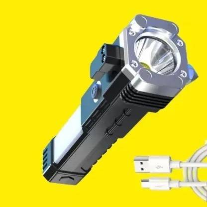 NKPR 4Modes LED Torch+Hammer+Seat Belt Cutter+Power Bank 164 12 hrs Torch Emergency Light