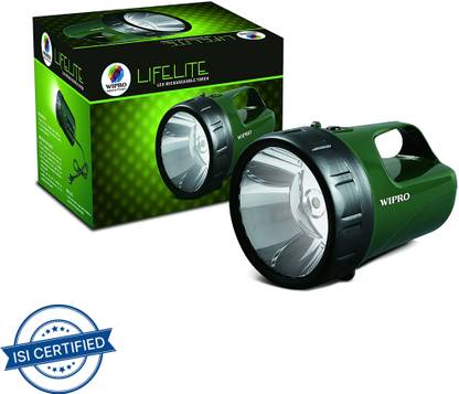 Wipro LIFELITE LED RECHARAGABLE TORCH-3 WATT ( CL-0004) - GREEN Torch