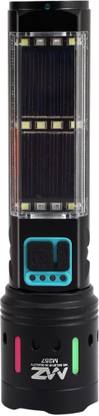 MZ M257 (RECHARGEABLE LED METAL TORCH) Zoomable 80W with 1500mAh Battery & 5 Modes Torch