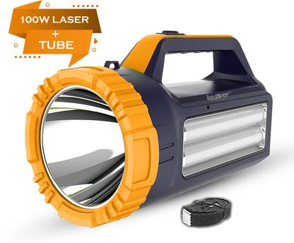 iDOLESHOP Emergency Kisan Rechargeable Handheld Torch Long Range Search Torch + Side 2 Tube Emergency Rechargeable Handheld Torch