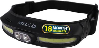 iBELL HL8245S Rechargeable Headlamp, LED Flashlight Headband, 5 Light Mode, Long range Torch