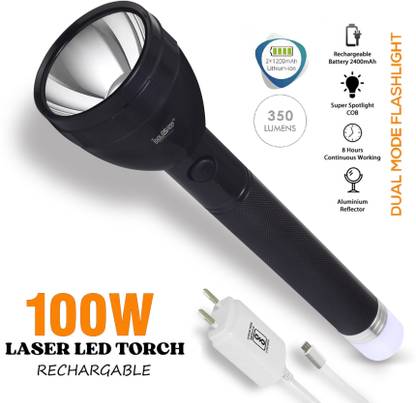 iDOLESHOP RECHARGEABLE HIGH BRIGHT LED TORCH TWO IN ONE FLASH LIGHT WITH BACK LIGHT TORCH Torch