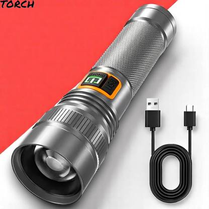 Ziddjeet A446 (ZOOMABLE LED Metal Torch) 4 Modes Flashlight, Super Bright Torch