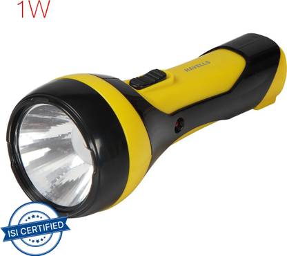 HAVELLS ( ARDH SAINIK FOUNDATION ) - PATHFINDER 10 YELLOW -1 W LED Torch with Rechargeable maintanance free 400 mAh battery. Torch