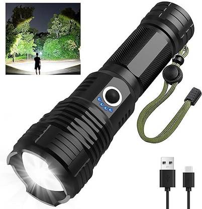 Zeno volt 376 (RECHAREABLE LED TORCH) Zoomable 6 Modes XPE-376B Light Torch Torch