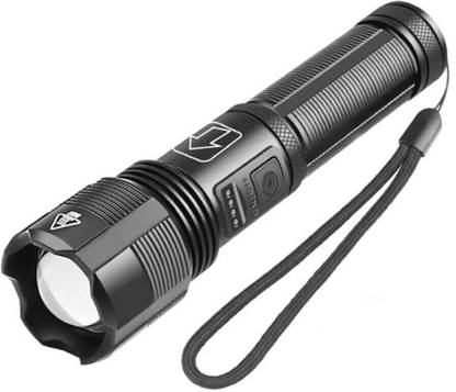 Birud Zoomable LED USB Torch Adjustable Focus Tactical Flashlight with 5 Modes Torch