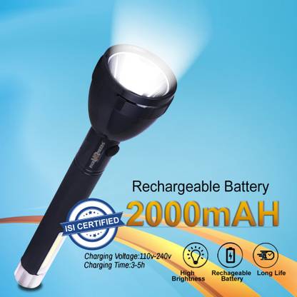 Pick Ur Needs Dual Mode Power Full Led Rechargeable Long Range Torch Up to 1 Km With BackLight Torch