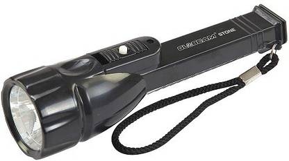 GLOBEAM Stone LED Torch + 0.75 Watt LED Torchlight with Highly Focused Beam Distance and Lock Switch with Flasher Torch