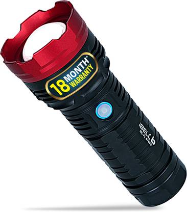 iBELL FL8788S Rechargeable Flashlight, 5 Light Mode, Telescopic Zoom, Super Bright LED Torch