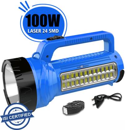 Pick Ur Needs 3 in 1 Long Range Search led Torch Light Rechargeable With 2000mAh Battery Torch