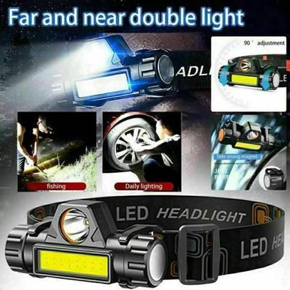 Care 4 USB Rechargeable Waterproof Magnet base COB XPE Led Headlight Headlamp Torch