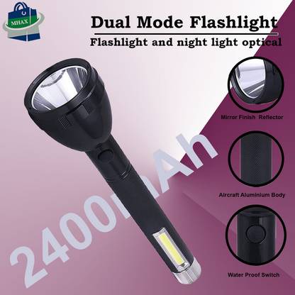 MHAX Lithium Battery Long Range_Led_torch Light Rechargeable with_2000mAh_Battery Torch