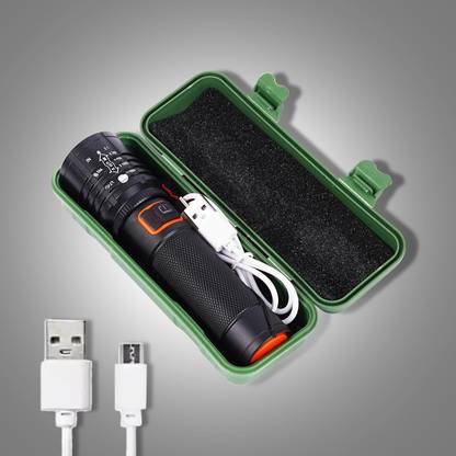 Saviraj Mini Flashlight | Desk Lamp Light with Gift Box.Focus Zoom Light Torch