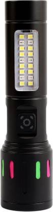 MZ M033 (RECHARGEABLE LED METAL TORCH) Zoomable 80W, 6 Modes, 1200mAh Battery Torch