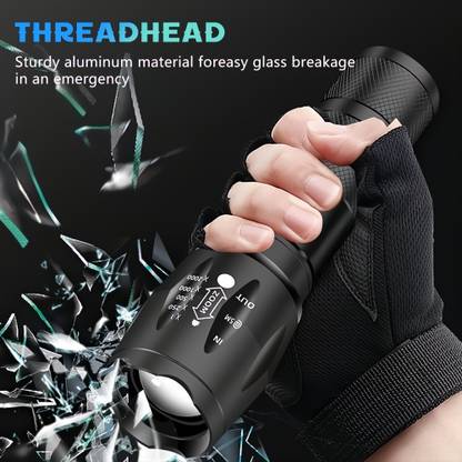 Zeus Volt Sun CREE Q5 LED Rechargeable 200 Meter Flashlight Torch