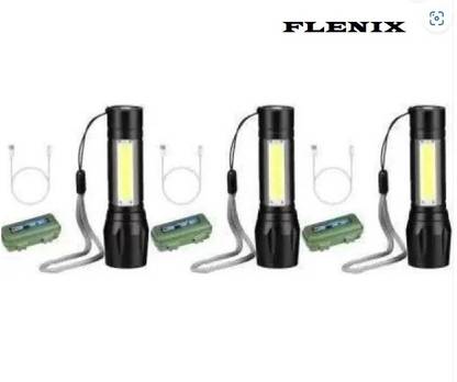 zm store (pack of 3) USB Rechargeable Torchlight Super Bright Pocket Zoom COB USB Torch