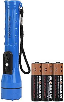 GLOBEAM Duro LED Torch + 0.75 WATT LED Torchlight with Highly Focused Beam Distance Plus Dual Switch with Flasher Torch