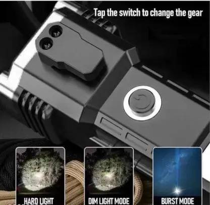 DNM Hammer Torch LED Flashlight Long Distance Beam Range with Power Bank Torch