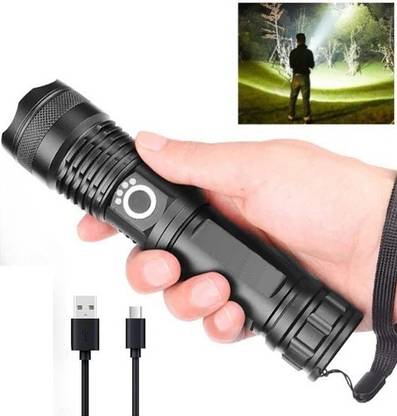Dazzel Flex M376 (ZOOMABLE METAL LED )5 Modes Flashlight, Super Bright 150W Light Torch