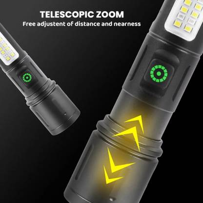 FINARO Waterproof LED Flashlight Long Press for Blinker Function | Portable and Durable Torch